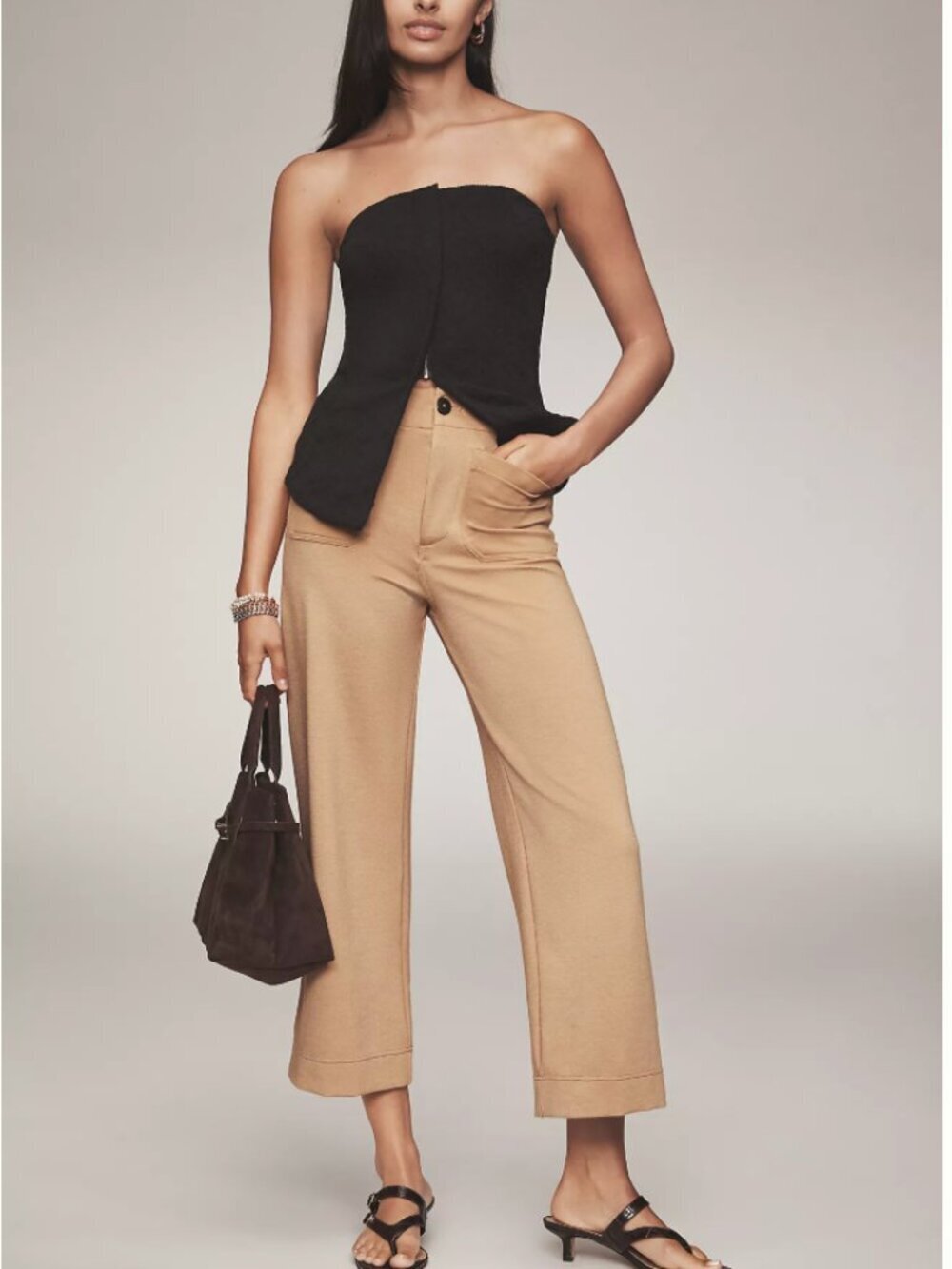 Anthropologie NWT The Colette Knit Crop Wide-Leg Pants by Maeve